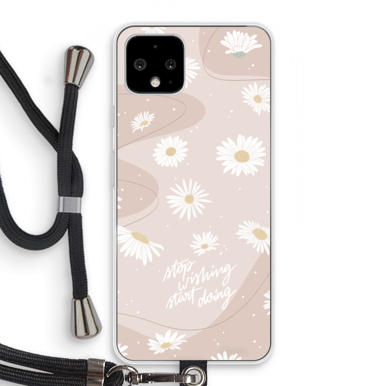 Daydreaming becomes reality: Pixel 4 Transparant Hoesje met koord