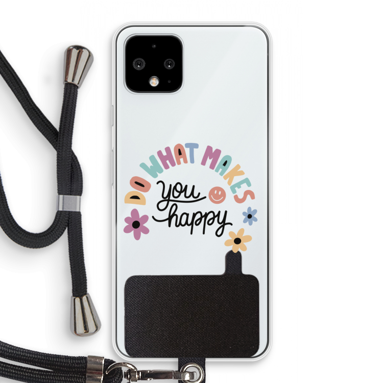 Happy days: Pixel 4 Transparant Hoesje met koord