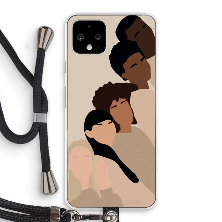 Sweet creatures: Pixel 4 Transparant Hoesje met koord