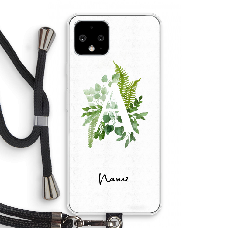 Green Brush: Pixel 4 Transparant Hoesje met koord
