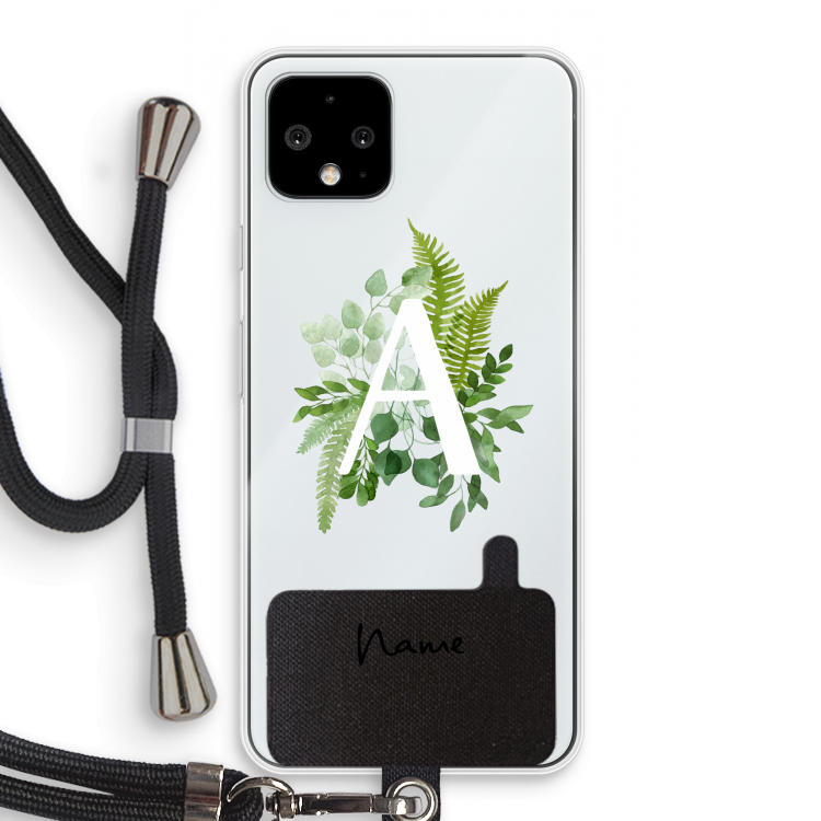 Green Brush: Pixel 4 Transparant Hoesje met koord