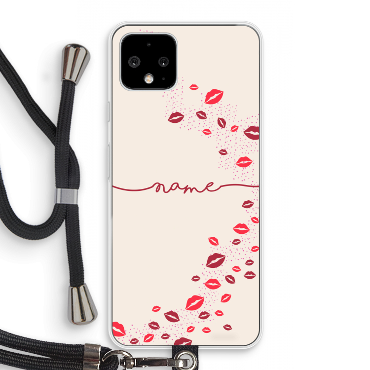Kusjes: Pixel 4 Transparant Hoesje met koord