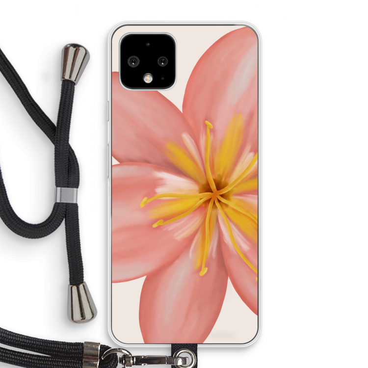 Pink Ellila Flower: Pixel 4 Transparant Hoesje met koord
