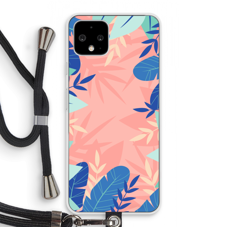 Tropisch: Pixel 4 Transparant Hoesje met koord