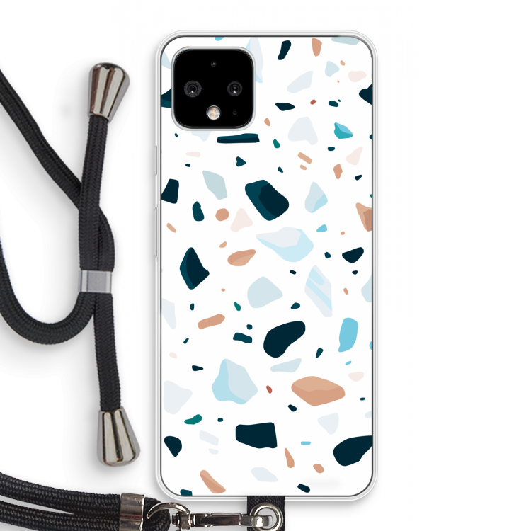 Terrazzo N°13: Pixel 4 Transparant Hoesje met koord