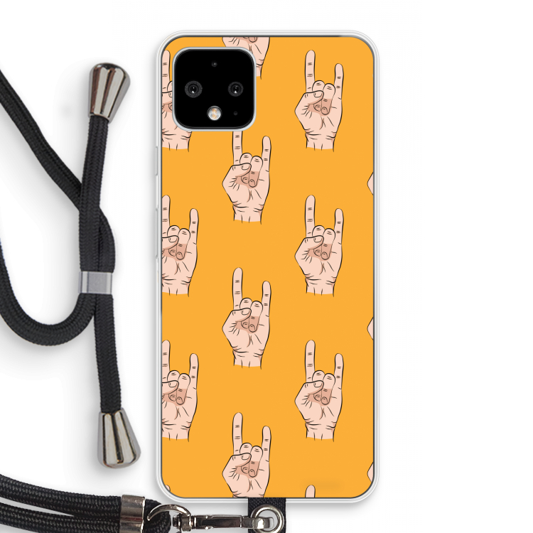 Rock: Pixel 4 Transparant Hoesje met koord