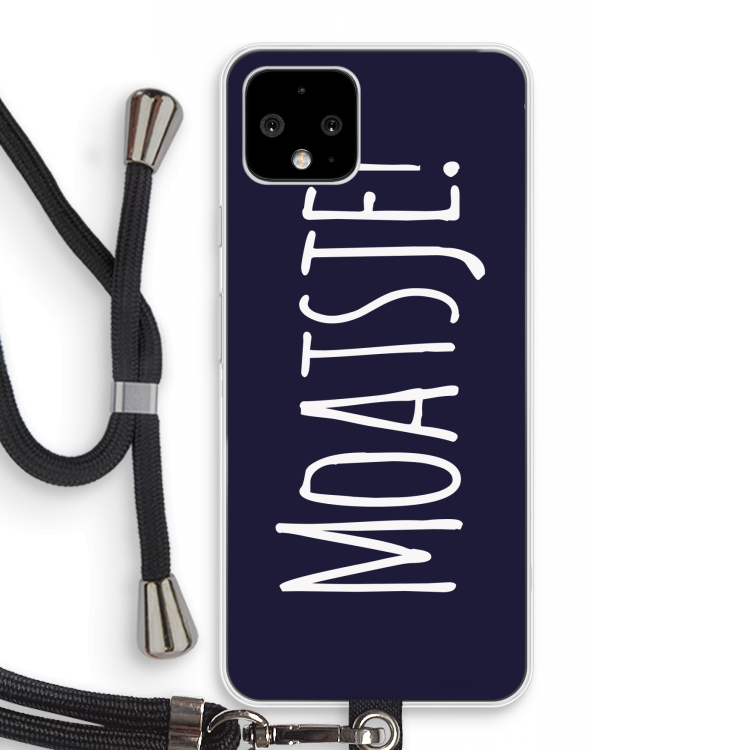 Moatsje!: Pixel 4 Transparant Hoesje met koord