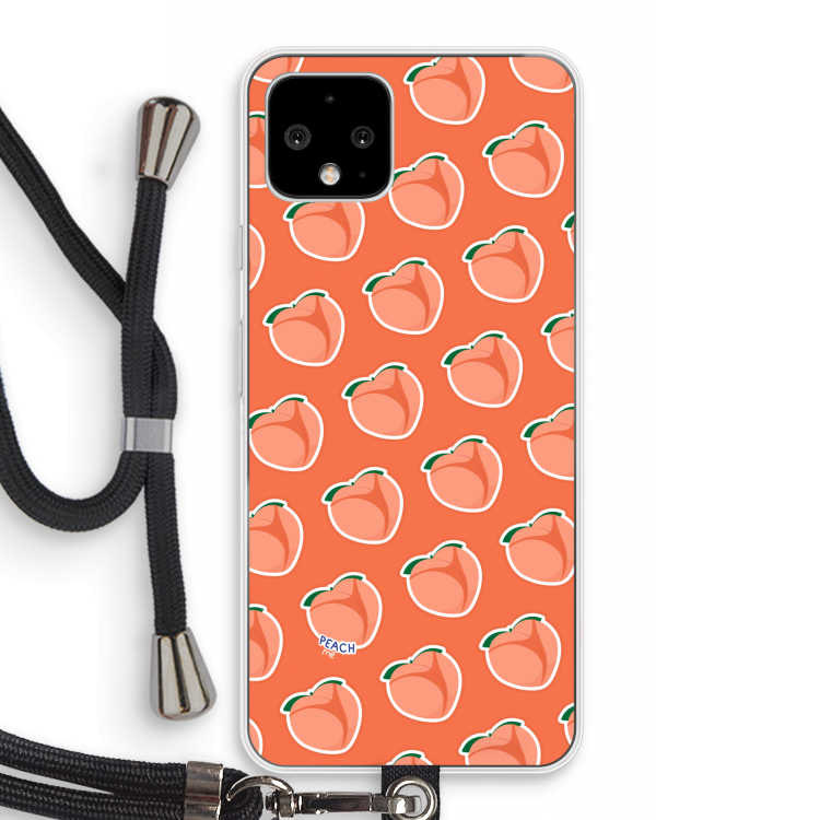 Just peachy: Pixel 4 Transparant Hoesje met koord