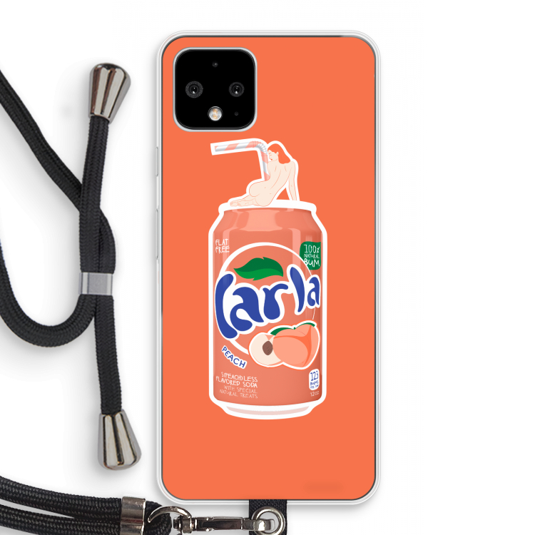 S(peach)less: Pixel 4 Transparant Hoesje met koord
