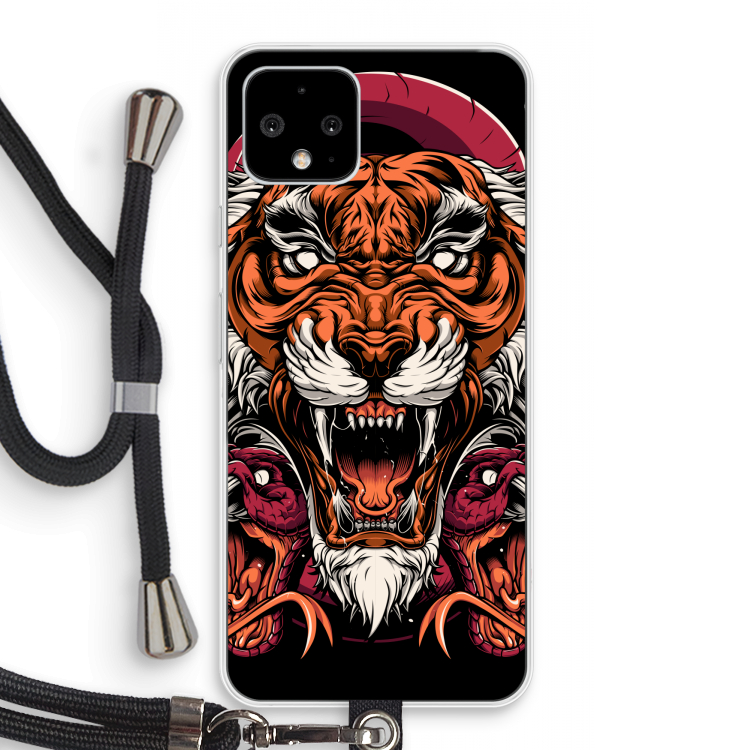 Tiger and Rattlesnakes: Pixel 4 Transparant Hoesje met koord