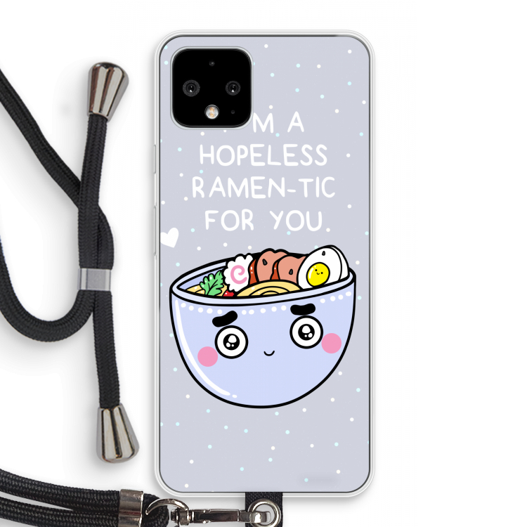 I'm A Hopeless Ramen-Tic For You: Pixel 4 Transparant Hoesje met koord