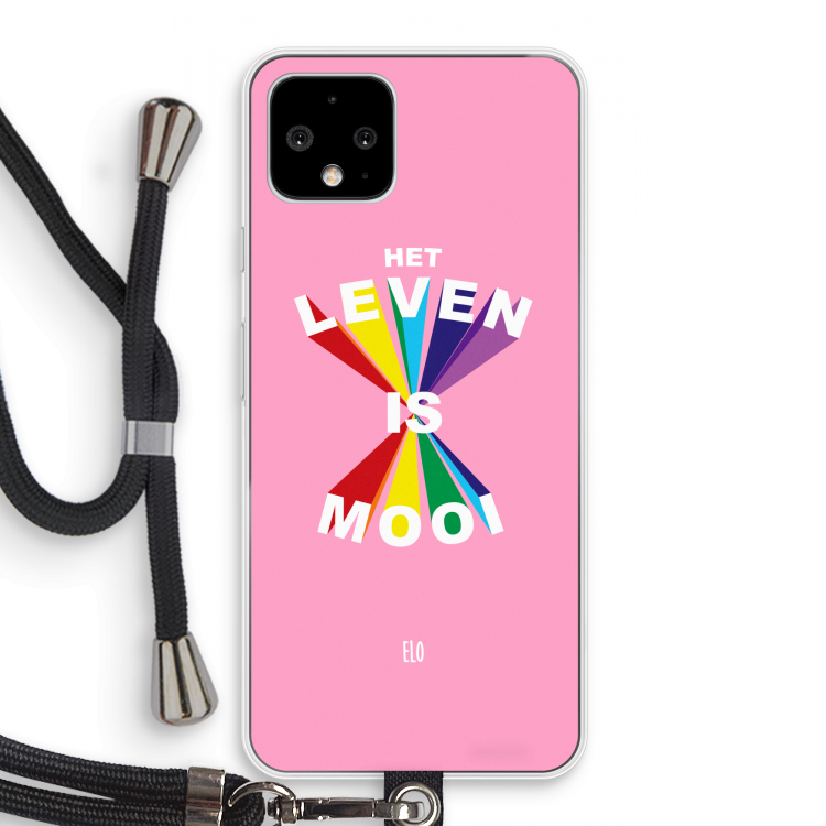 Het Leven Is Mooi: Pixel 4 Transparant Hoesje met koord