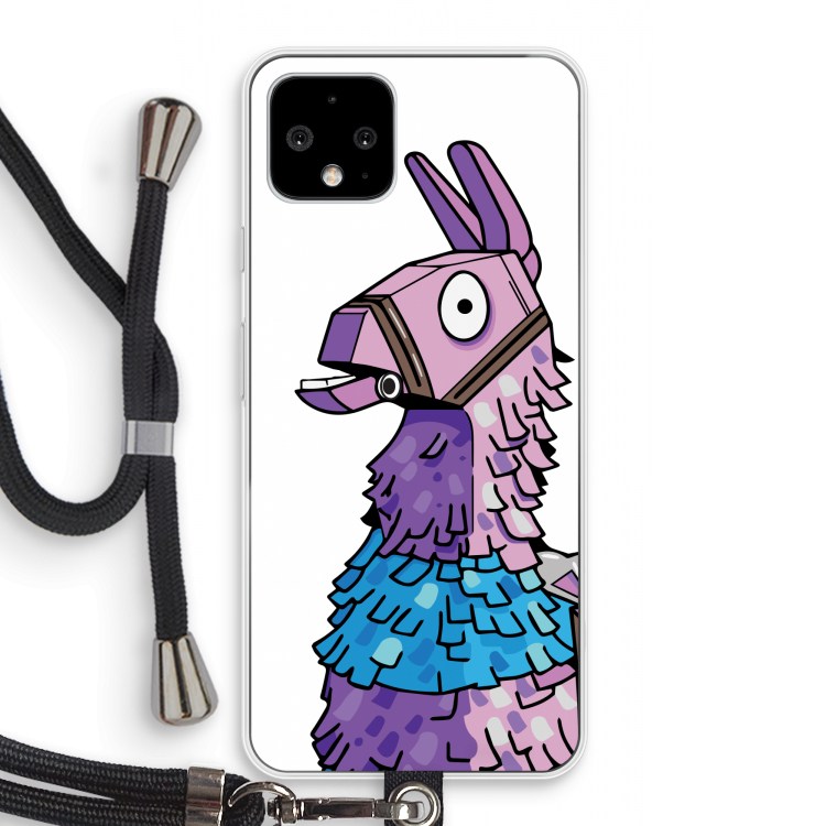 Lama: Pixel 4 Transparant Hoesje met koord