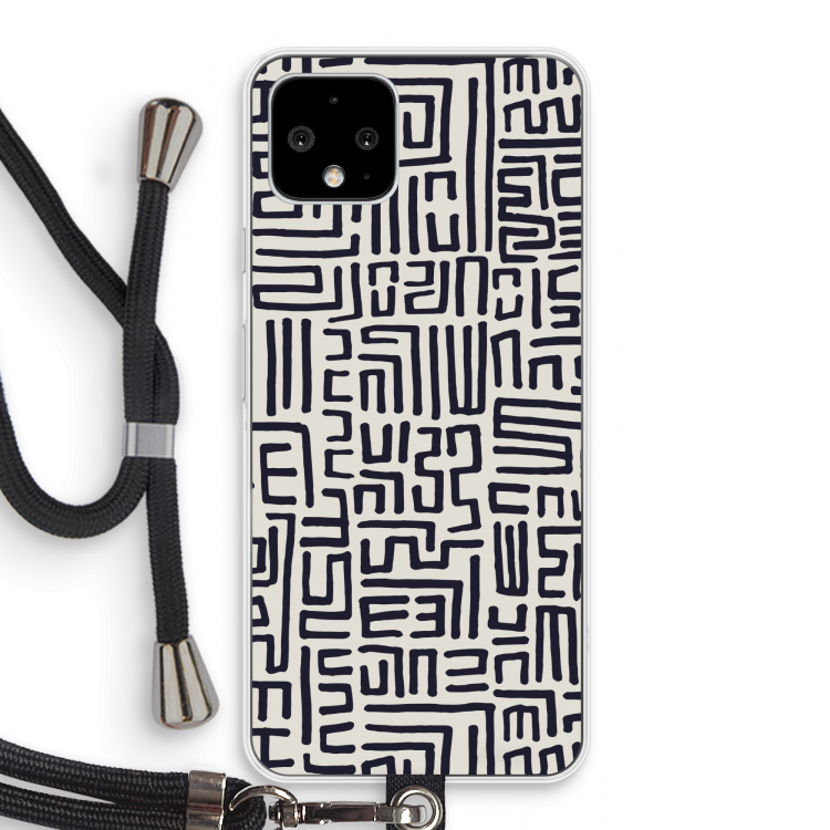 Moroccan Print: Pixel 4 Transparant Hoesje met koord