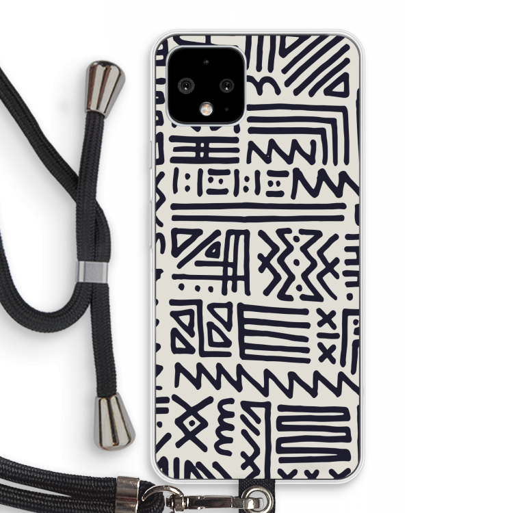 Marrakech print: Pixel 4 Transparant Hoesje met koord