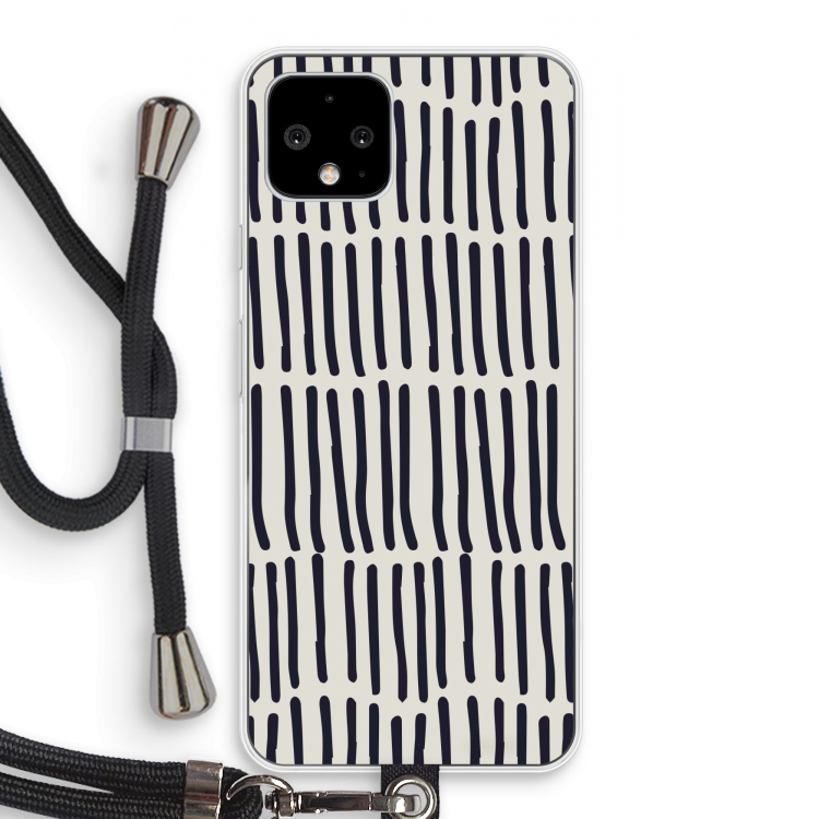 Moroccan stripes: Pixel 4 Transparant Hoesje met koord