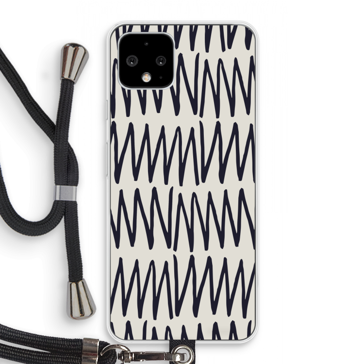 Marrakech Zigzag: Pixel 4 Transparant Hoesje met koord