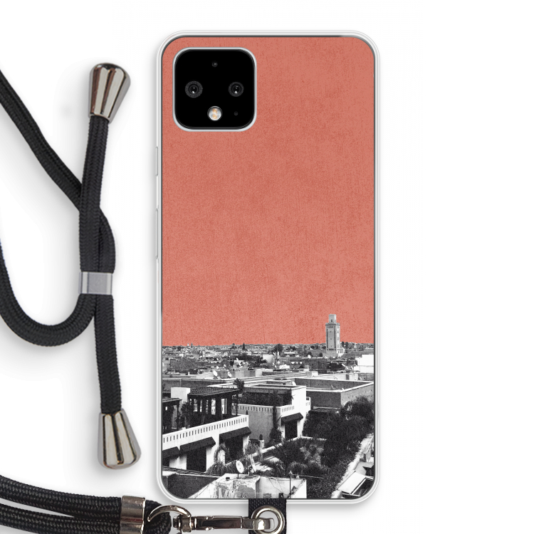 Marrakech Skyline : Pixel 4 Transparant Hoesje met koord