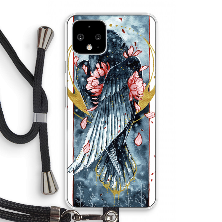 Golden Raven: Pixel 4 Transparant Hoesje met koord