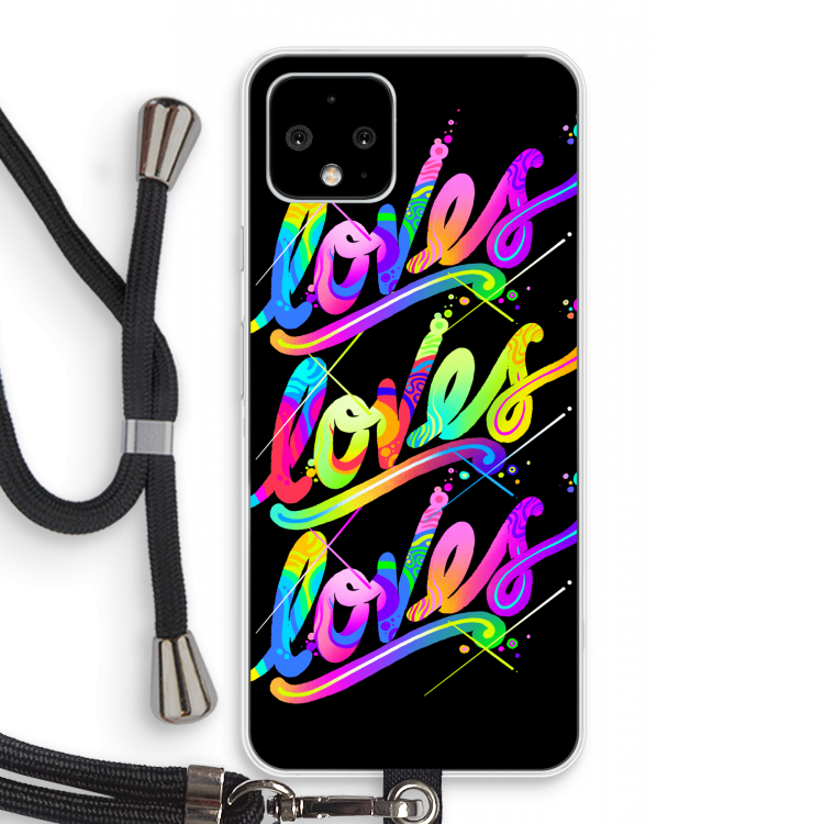 Loves: Pixel 4 Transparant Hoesje met koord