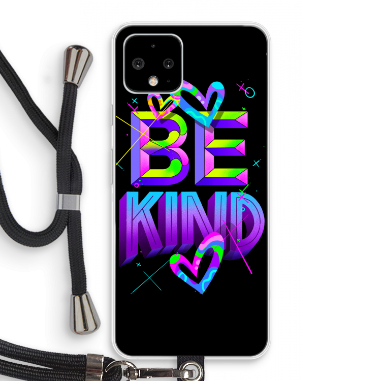 Be Kind: Pixel 4 Transparant Hoesje met koord