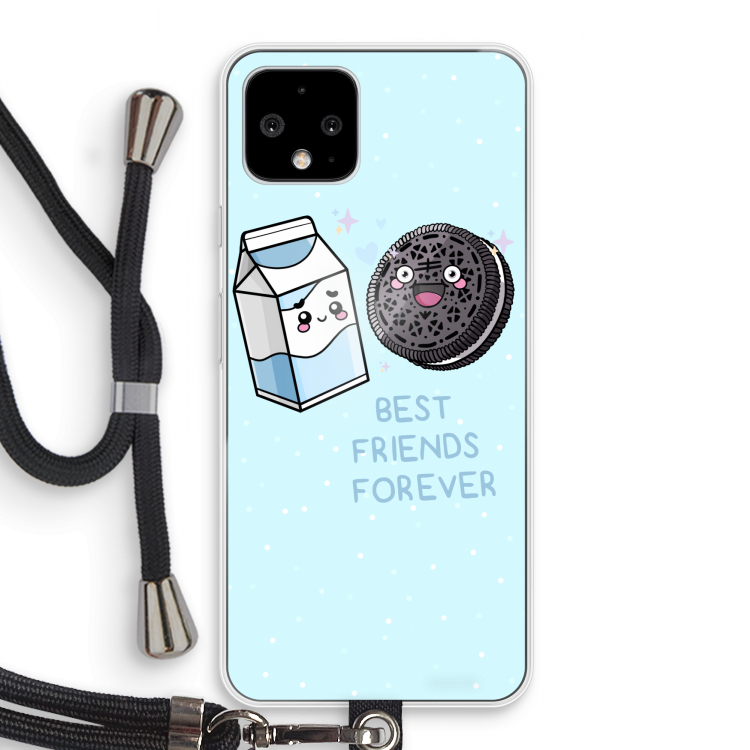 Best Friend Forever: Pixel 4 Transparant Hoesje met koord