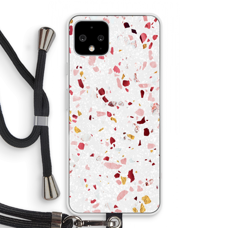 Terrazzo N°9: Pixel 4 Transparant Hoesje met koord