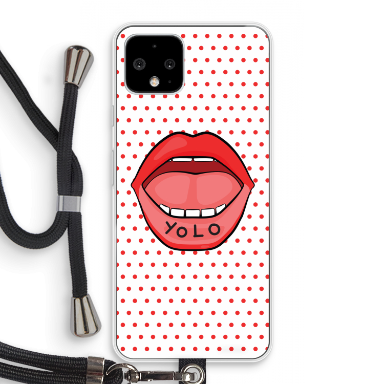Yolo Denise: Pixel 4 Transparant Hoesje met koord