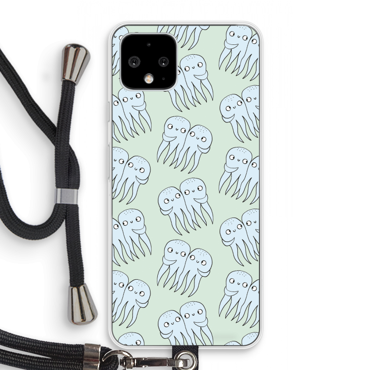 Octopussen: Pixel 4 Transparant Hoesje met koord