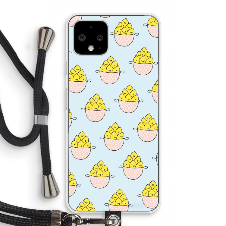 Citroenen: Pixel 4 Transparant Hoesje met koord