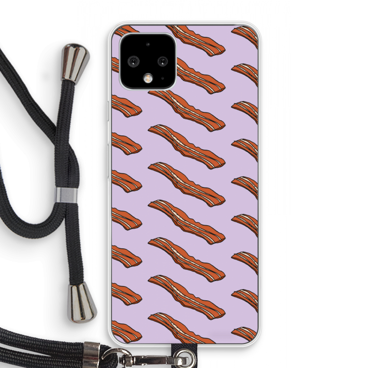 Bacon to my eggs #2: Pixel 4 Transparant Hoesje met koord