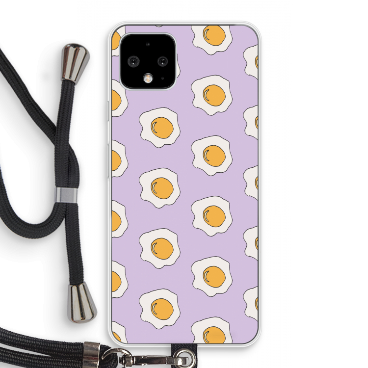 Bacon to my eggs #1: Pixel 4 Transparant Hoesje met koord