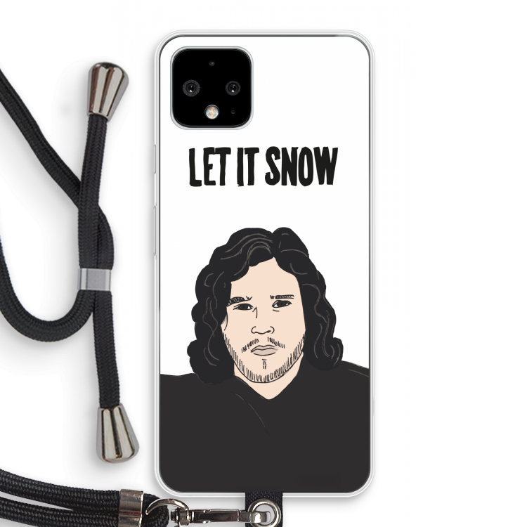 Let It Snow: Pixel 4 Transparant Hoesje met koord