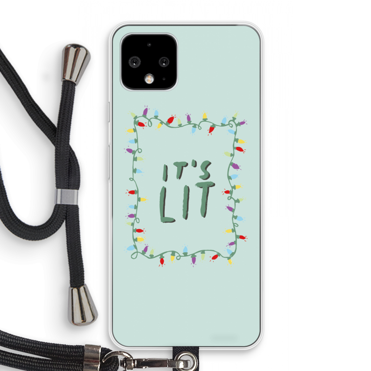 It's Lit: Pixel 4 Transparant Hoesje met koord
