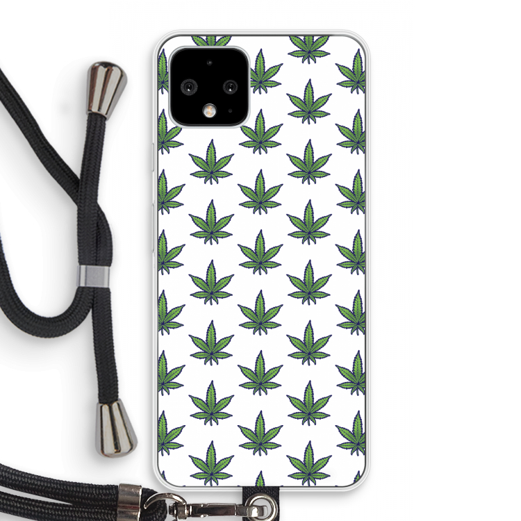 Weed: Pixel 4 Transparant Hoesje met koord