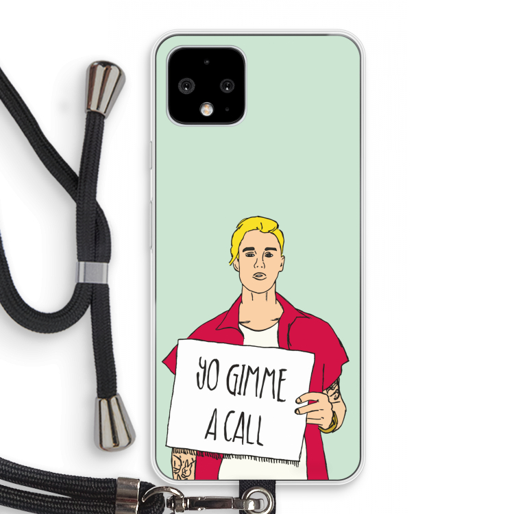 Gimme a call: Pixel 4 Transparant Hoesje met koord