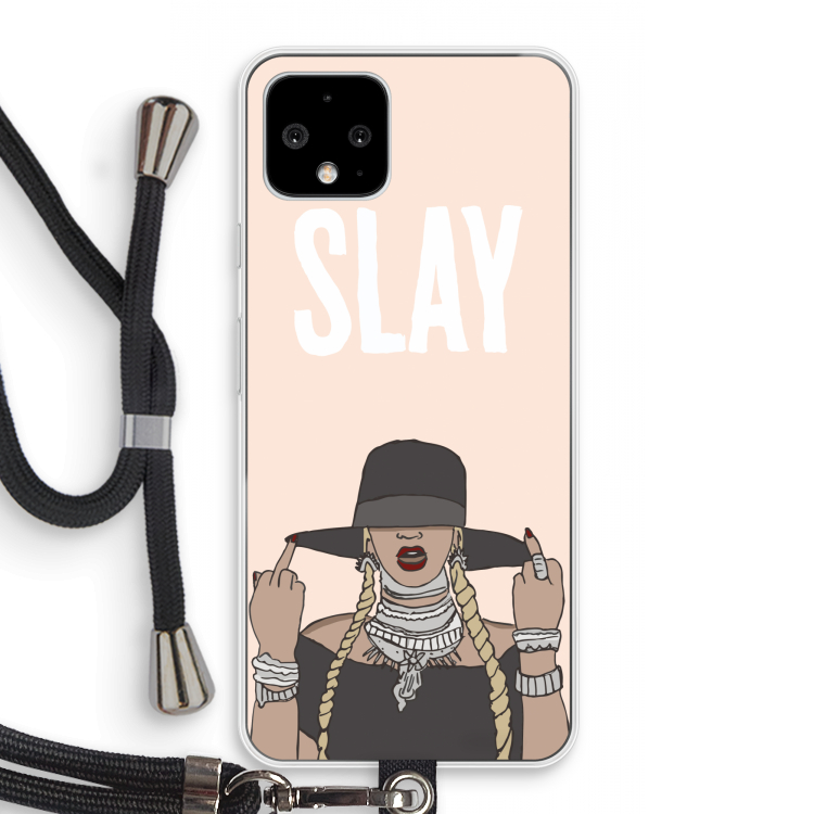 Slay All Day: Pixel 4 Transparant Hoesje met koord