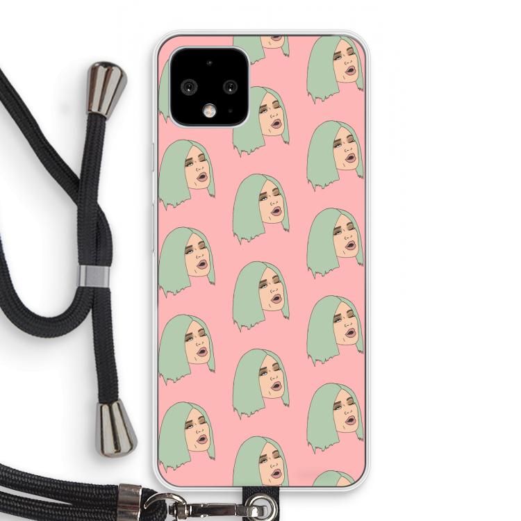 King Kylie: Pixel 4 Transparant Hoesje met koord