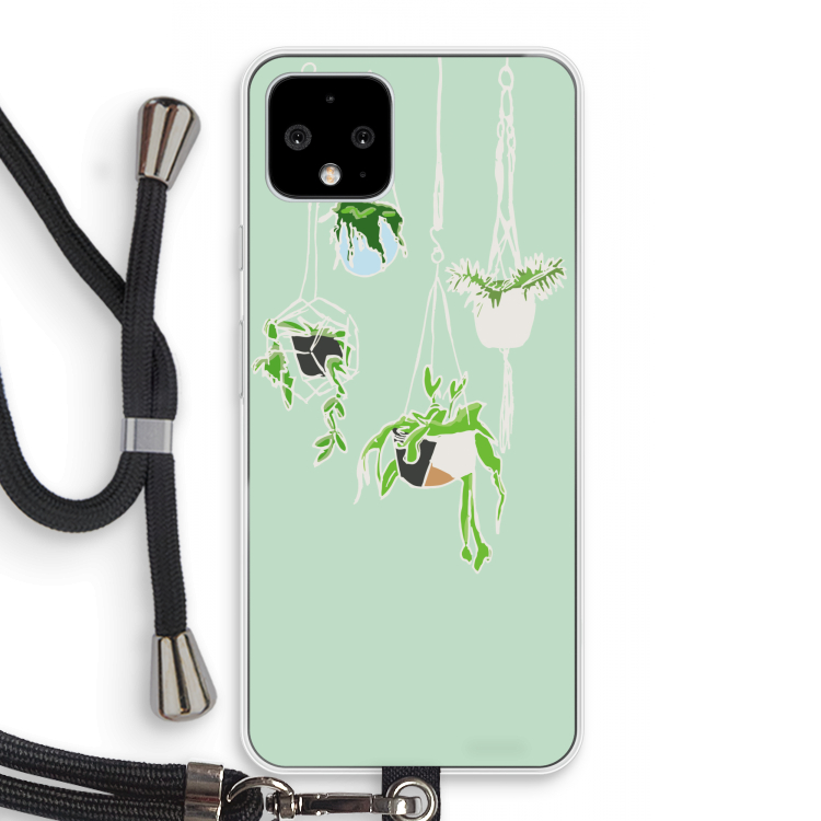 Hang In There: Pixel 4 Transparant Hoesje met koord