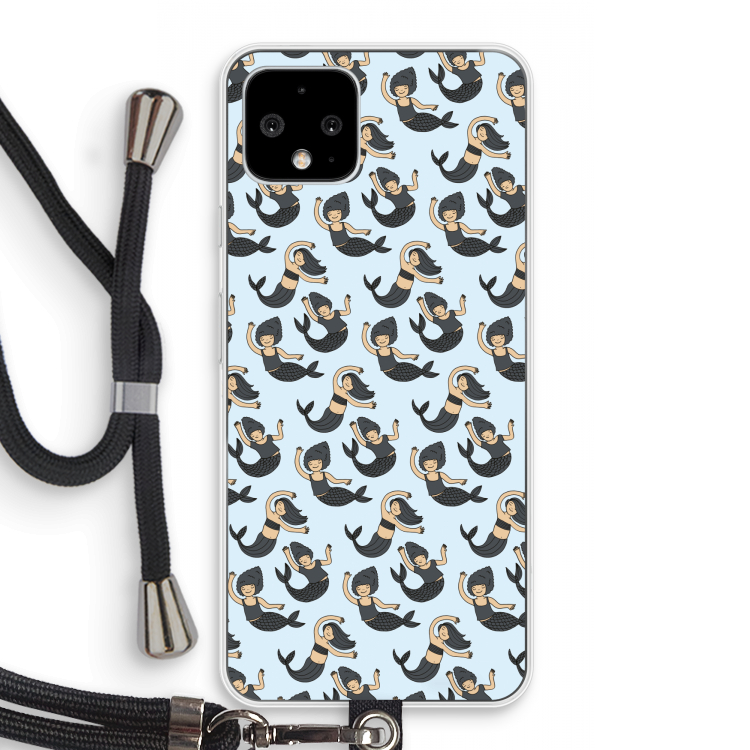 Zeemeermin: Pixel 4 Transparant Hoesje met koord