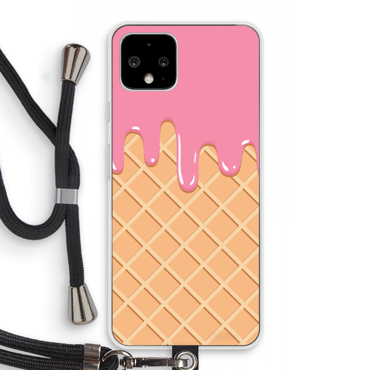 Ice cream: Pixel 4 Transparant Hoesje met koord
