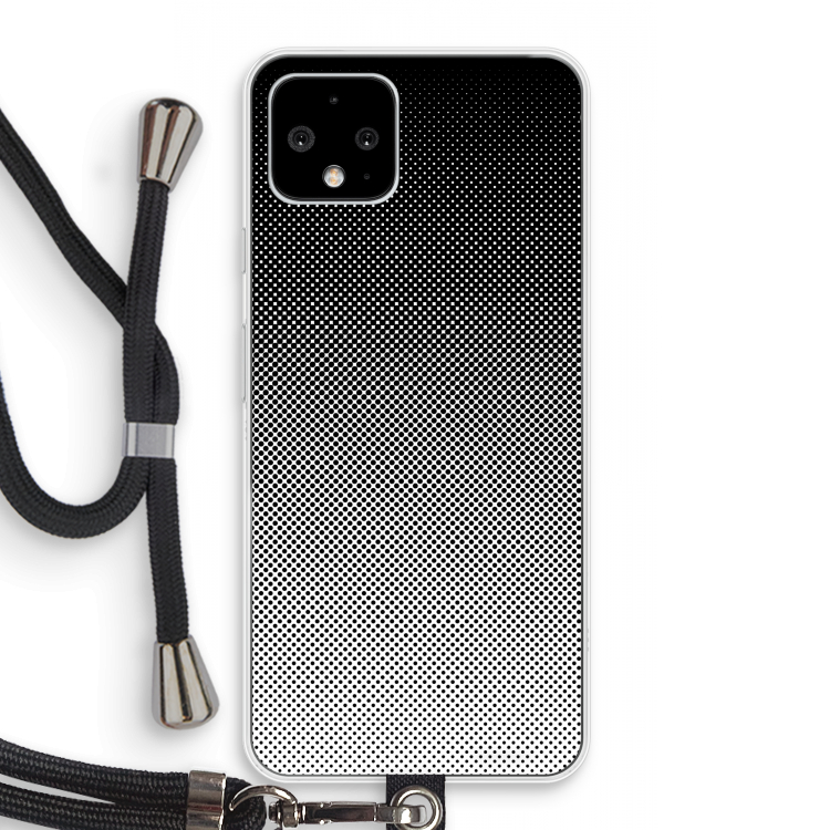 Musketon Halftone: Pixel 4 Transparant Hoesje met koord