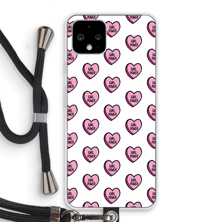 GIRL POWER: Pixel 4 Transparant Hoesje met koord
