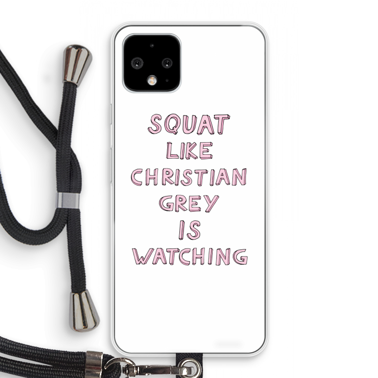 Christian Grey: Pixel 4 Transparant Hoesje met koord