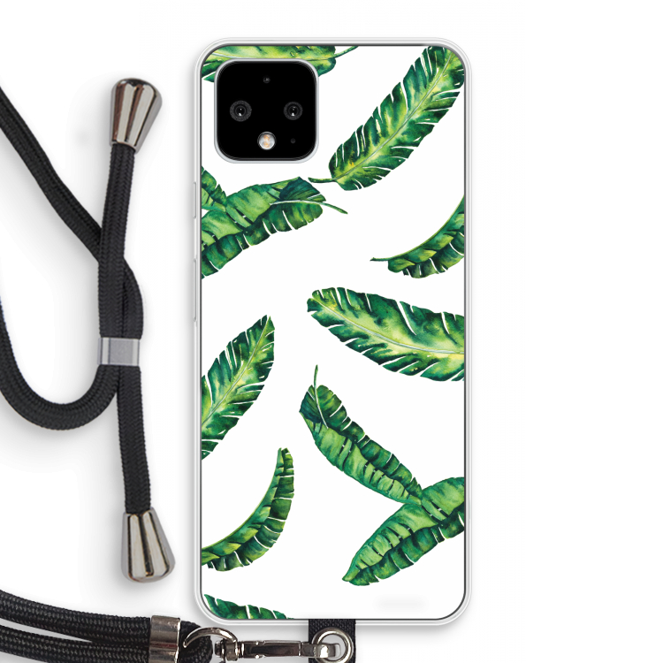 Lange bladeren: Pixel 4 Transparant Hoesje met koord