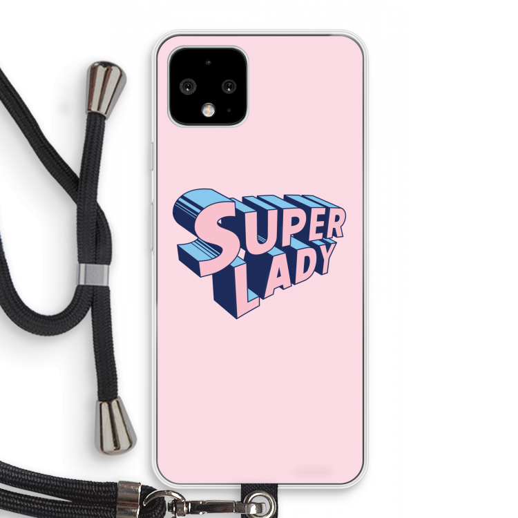 Superlady: Pixel 4 Transparant Hoesje met koord