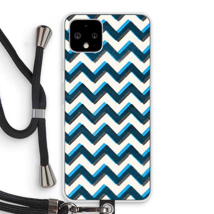 Onderbroken lijn: Pixel 4 Transparant Hoesje met koord