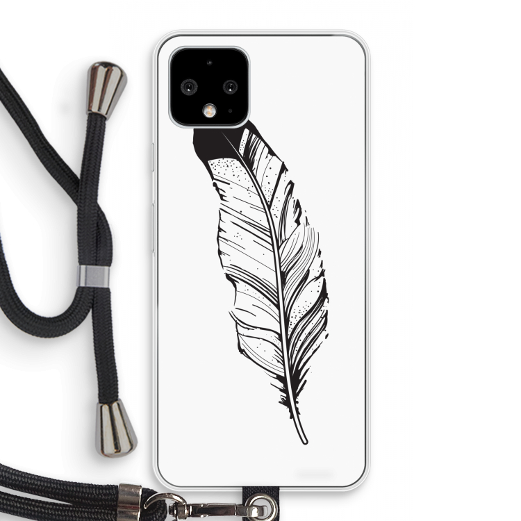 Pluim: Pixel 4 Transparant Hoesje met koord
