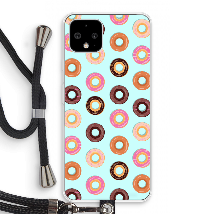 Donuts: Pixel 4 Transparant Hoesje met koord