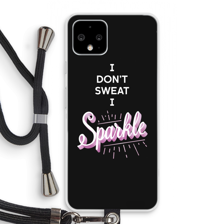 Sparkle quote: Pixel 4 Transparant Hoesje met koord